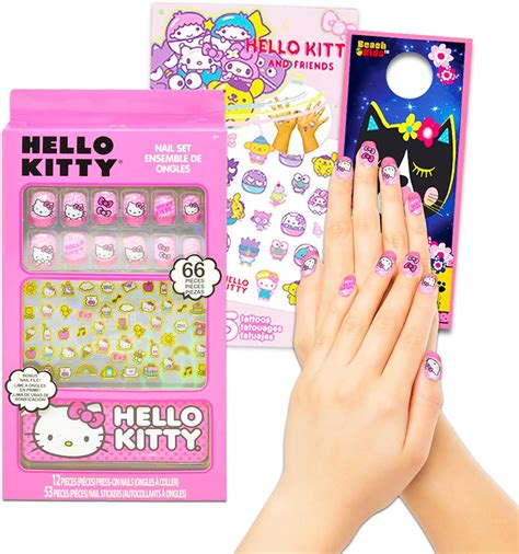 Hello Kitty Nail Art Stickers Set For Girls Bundle With Hello Kitty Stick On Nails