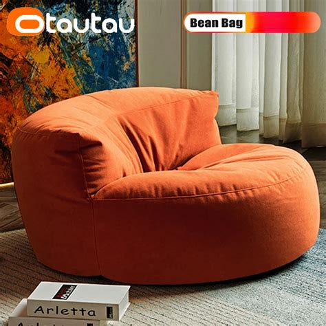 Otautau Bean Bag Sofa With Filling Comfy Lazy Beanbag Couch Pouf Salon