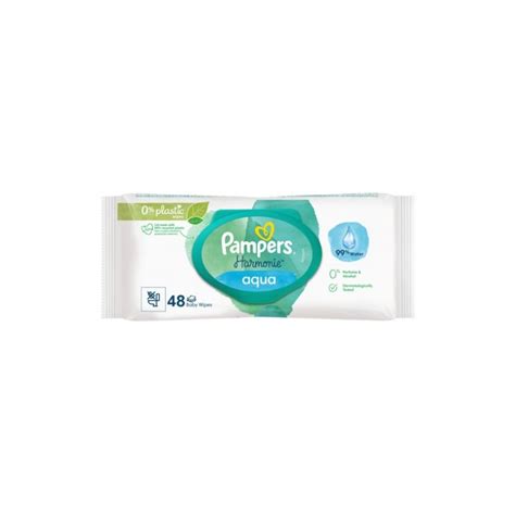 Lingettes imprégnées Aqua Harmonie Pampers Change bébé x 48