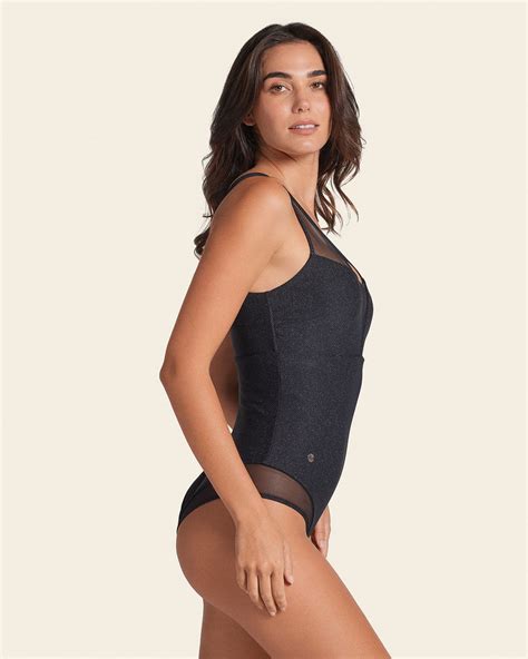 One Piece Sheer Cutout Sculpting Swimsuit Leonisa