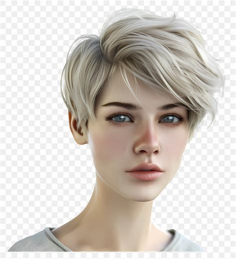 Choppy Very Short Pixie Haircuts Illustration Of Woman With Short Blonde Hair PNG