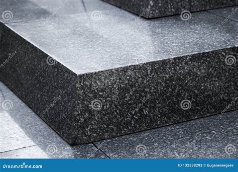 Black Shiny Granite Stairs Abstract Photo Stock Image Image Of