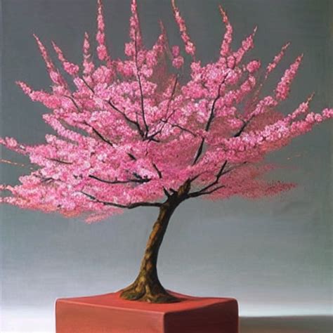 Prompthunt A Sculpture Of Sakura Tree On The Table Hyperrealism Oil