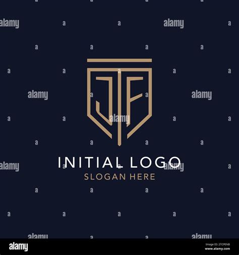 JF Initial Logo Monogram With Simple Luxury Shield Icon Design