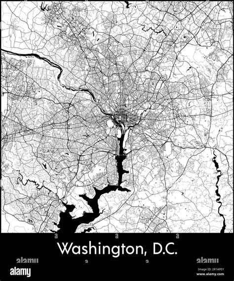 City Map North America United States Washington Dc Vector