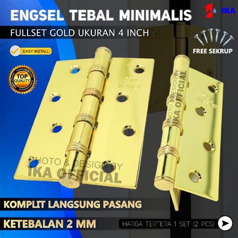 Jual Engsel Pintu Rumah Gold Inci Inci Inci Door Hinges Black Doff