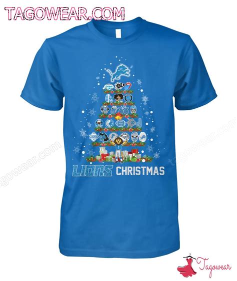 Detroit Lions Christmas Tree Shirt - Tagowear