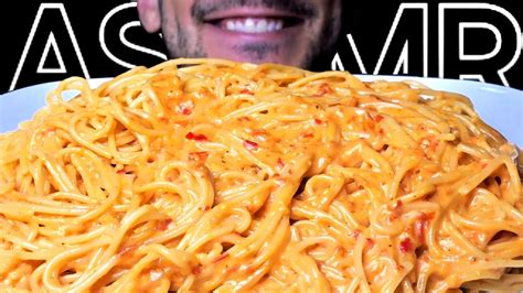 ASMR SPAGHETTI PESTO CALABRESE PASTA EATING SOUNDS NO TALKING MUKBANG