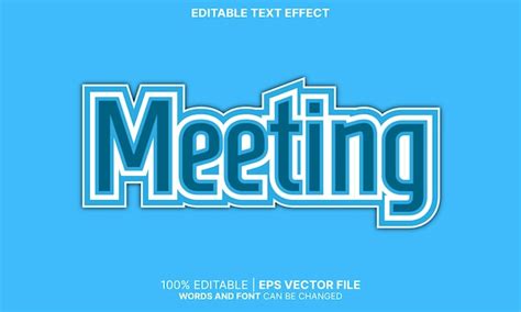 Premium Vector Meeting Text Effect