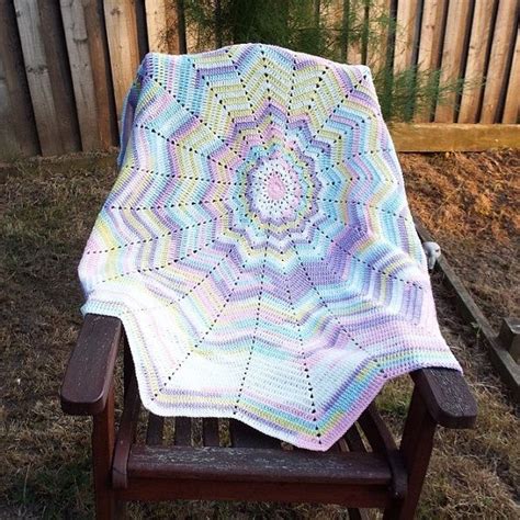 Hand Crocheted 12 Point Star Baby Blanket Multi Colour Etsy Star