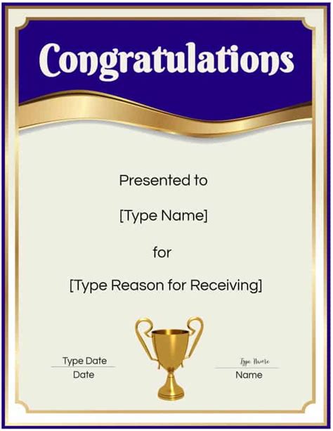 Free Congratulations Certificate Template Customize Online