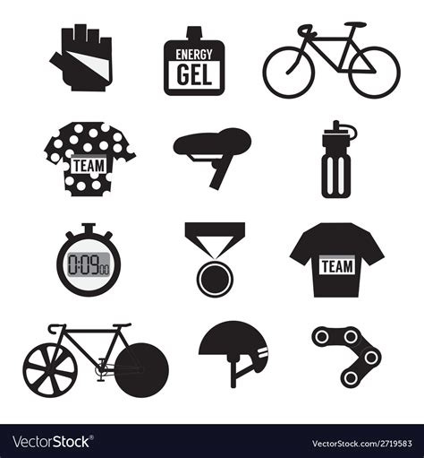 Set of bicycle and accessories Royalty Free Vector Image