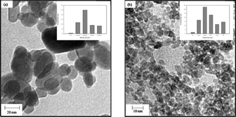 Tem Images And Particle Size Histograms Of A Pure Invo And B Invo