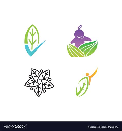 Leaf logo design template set Royalty Free Vector Image