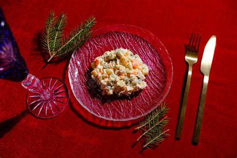 Olivier De Ensalada Rusa Navidad Tradición Año Nuevo Foto de