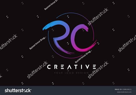 Creative Colorful Rc Brush Letter Logo Stock Vector Royalty Free 2188128111 Shutterstock