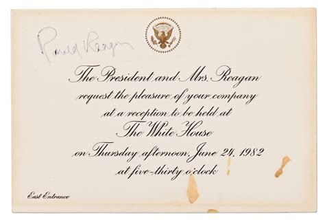 Lot Detail Ronald Reagan Signed White House Invitation From 1982