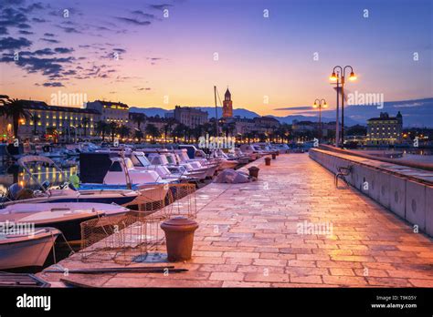 Split during Sunset, beautiful Croatia Stock Photo - Alamy