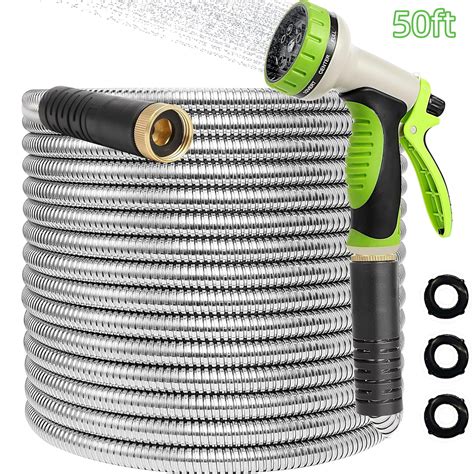 Metal Garden Hose 50ft 304 Stainless Steel Garden Hose Heavy Duty