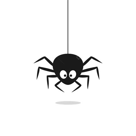 Hanging Spider Silhouette Transparent Background Cute Black Spider