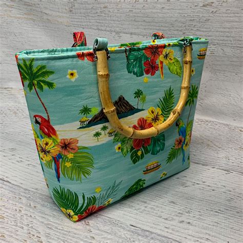 Tropical Parrot Island Tote Bag Purse Handbag Crossbody Tiki