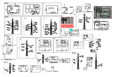 Mobile tower installations detail and design in cad files - Cadbull