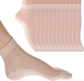 Amazon Qulkws 12 Pairs Summer Breathable Nylon Sock Nude Ankle