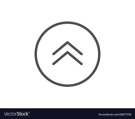 Swipe Up Button Line Icon Scrolling Arrow Sign Vector Image