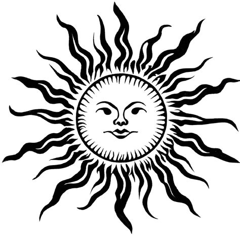 Sun Clip Art Black And White