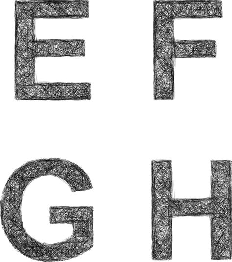 Dibujo De Conjunto Letras Fontalphabet Arte Lineal E F G Y H Vector Png Dibujos Dibujo Del