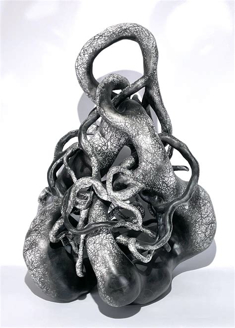 Judi Tavill - Abstract Black and White Large Clay Sculpture: 'Nurture ...