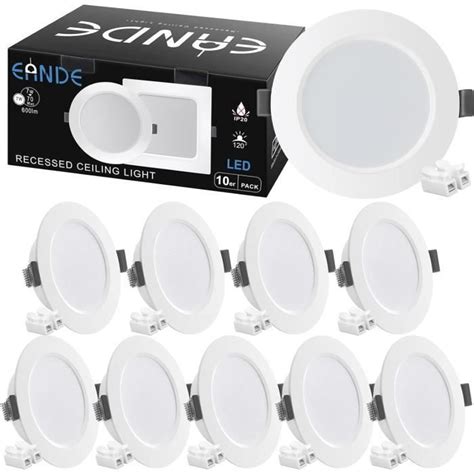 Lot De 10 Spots Led Encastrables Extra Plat 7w Ø118mm Blanc Neutre