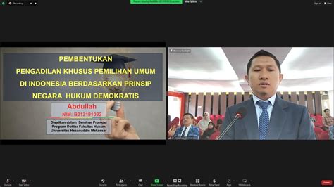 Promosi Doktor Dalam Bidang Ilmu Hukum Sdr Abdullah B013191022 YouTube