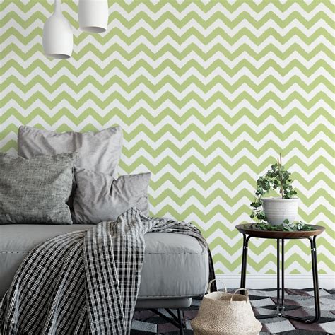 Papier Peint Widenor Chevron Vert Thibaut