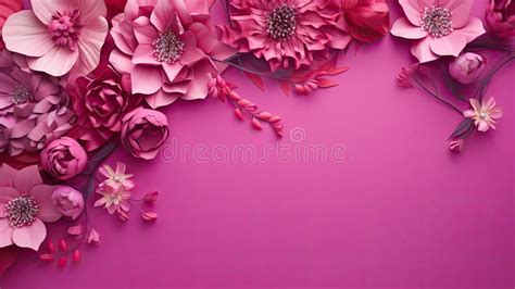 Hot pink background floral stock illustration. Illustration of vibrant ...