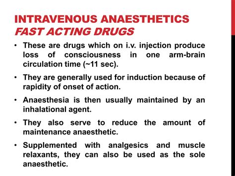 Drugs In Anaesthesia Mechanisms Of Action 1