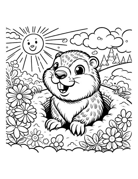 Free Groundhog Day Coloring Pages For Kids