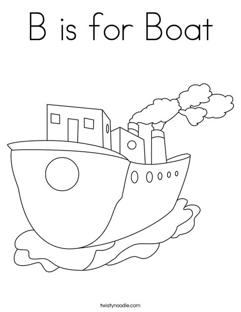 B is for Boat Coloring Page - Twisty Noodle