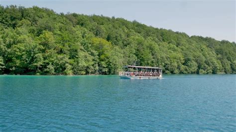 National Park Plitvice Lakes Electric Boat Stock Footage Videos 17