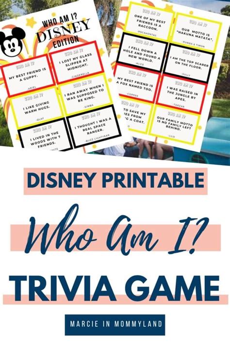 Free Printable Disney Trivia Game Who Am I