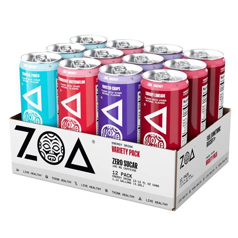 Amazon ZOA Zero Sugar Energy Drinks Variety Pack Sugar Free