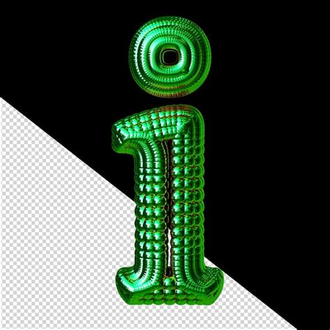 Premium Psd Symbol Made Of Green Spheres Letter I