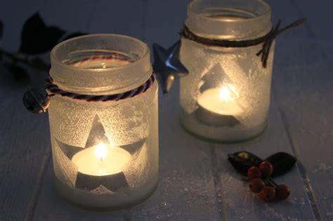 DIY Eisblumen Windlichter ganz einfach aus Konfitürengläsern basteln