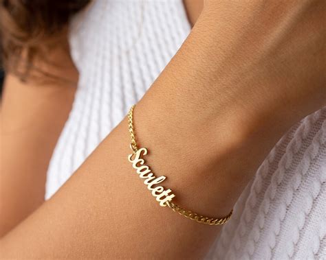 14k Gold Name Bracelet Personalized Bracelet For Women Custom Name