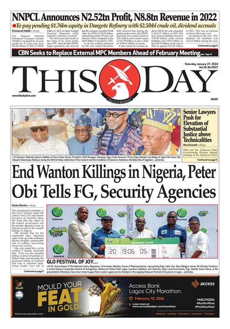 Saturday 27th January 2024 By Thisday Newspapers Ltd Issuu