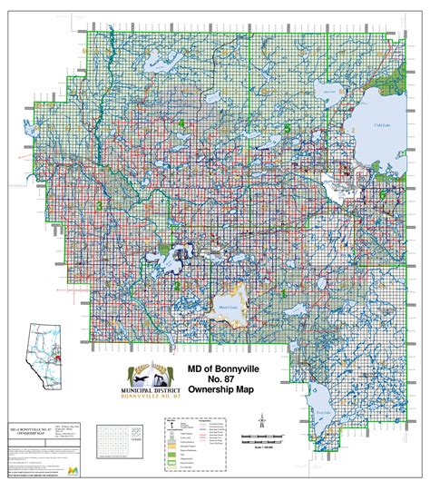 Bonnyville Municipal District Landowner map - MD 87. Major city ...