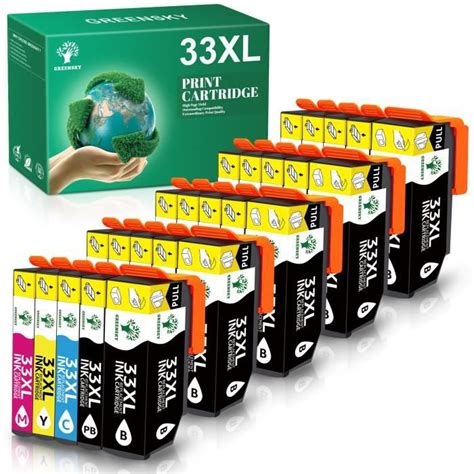 GREENSKY 25 Pack Compatible EPSON 33 33XL T3351 T3361 T3362 T3363 T3364