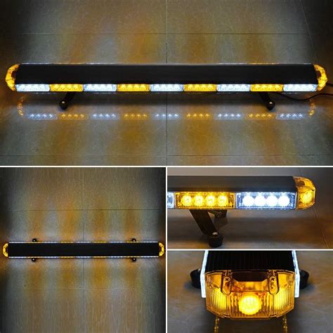 Amber White Inch Led Roof Top Strobe Light Bar India Ubuy