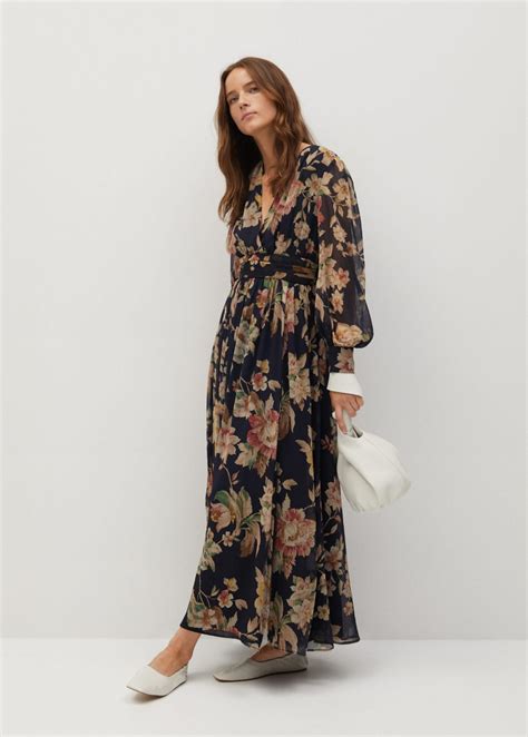 Mango Printed Long Dress Maxi Dresses Fall Maxi Dress Floral Print