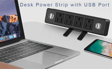 Amazon ANNQUAN Desktop Clamp Power Strip With 4 USB Ports Desk